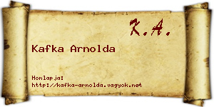 Kafka Arnolda névjegykártya